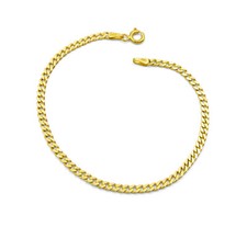 Panzerarmband 925 Sterling Silber vergoldet 3mm 17-21cm Panzerkette Armband Gold