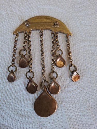 Bronze brosche signiert - brosche,