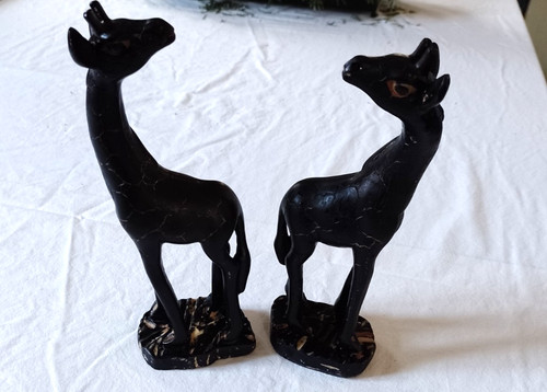 Giraffen paar aus kunstguss - giraffen,