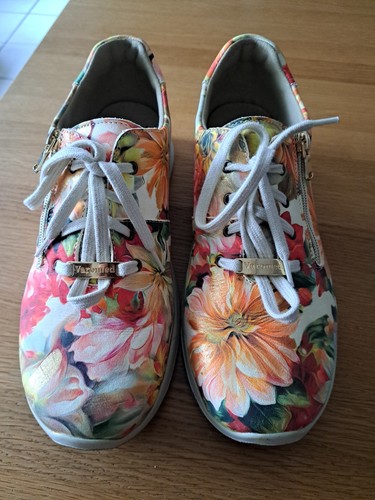 Damen leder halbschuh blumen - halbschuh,