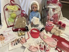 GÖTZ PUPPE Lena mit Zubehör Tennis, Eisprinzessin Skiausrüstung Hochwertig Top!