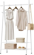 Kleiderständer Stabil mit Schuhablage Haken Garderobenständer mit Kleiderstange