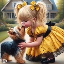 5D Diamond Painting Erwachsene Mädchen mit Hund 30 x 30 Bilder