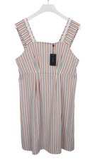 Cop Copine Jolie Kleid Damen (Eu) 42 Ärmellos Mini Offen Hals Zip Nadelstreifen