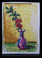 Scheibe, Rudolf - Florales - 1990 - Originalgrafik - monogrammiert