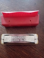 Mundharmonika Bandmaster Alt Antik DDR Vintage Musik Instrument mit Tasche