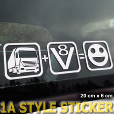 LKW+V8=FUN Aufkleber LKW V8