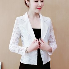 Damen Spitzen Cardigan Anzug