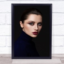 Portrait Mädchen Russian Russland Model Frau Lippen Lippenstift Mund Wandbild Kunstdruck