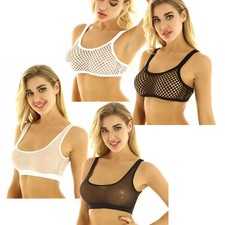 Damen Fischnetz Crop Top