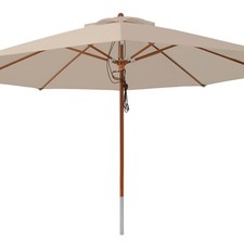 anndora Sonnenschirm Holzschirm Gartenschirm Terrasse 4 m Dark Natural B-Ware