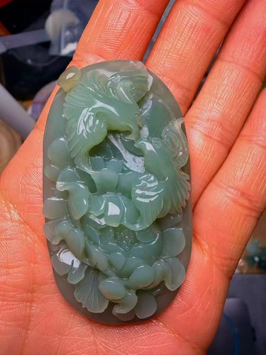 Hetian jade anhänger blau - jade,