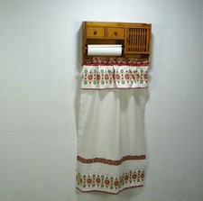 70er Küchen Hängeschrank für Küchentücher, Papiertücher, Eier, mit Übertuch