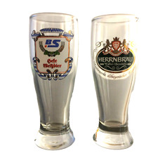 2er Set mini Weizengläser Weizenglas Herrenbräu BS Hefe Weissbier H 11 cm