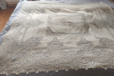 Plauener Spitzen Tischdecke aus Omas Wäschetruhe, hellgelb, 1,20 x 1,35 m