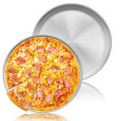 Pizzablech set edelstahl rund - set,