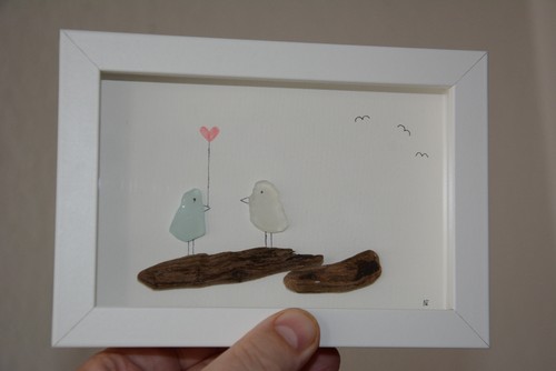 Handgemachtes seeglas bild - handgemachtes, seeglas-bild