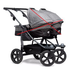 TFK Duo Ecco Geschwister-Zwillingswagen Sportwagen Baby Premium Grau SIEHE TEXT