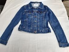 Jeans Jacke taillenlang Damen, Taschen, tailliert, Denim, blau, Gr. S, Pull&Bear