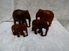 KA2009-Ebenholz Figuren Elefanten Familie Höhe 7,5-13 cm Breit12-9cm Deko Tisch