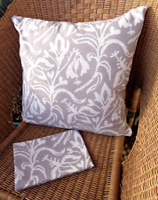 Kissenhülle Kissenbezug 50cm x 50cm Floral Ornament Motiv Grau Taupe Baumwolle