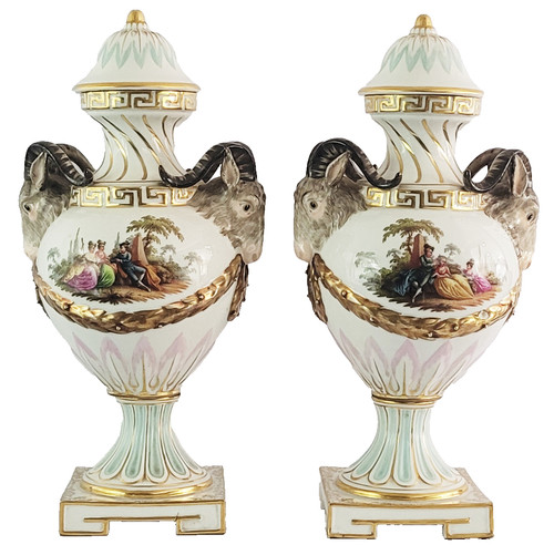 Paar meissen 42cm vase - meissen, 16,5"