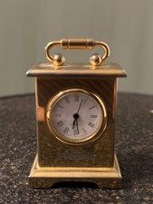 Alte Mini Kaminuhr, Quarz, von Friweg, Metall, funktioniert