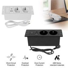 2 Fach Tischsteckdose mit USB & Typ-C Steckdosen Tischplatte Versenkte Steckdose