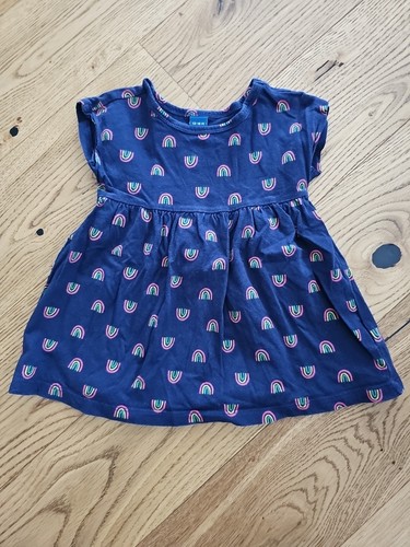 Blaues mädchen kurzarmkleid - blaues,