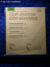 Sony Bedienungsanleitung CDP 350 / 550 / M35 / M55 CD Player  (#0702)