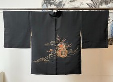 Vintage Schwarzes Haori Kimono