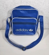 Adidas Umhängetasche Blau Weiß Vintage Retro Tasche 