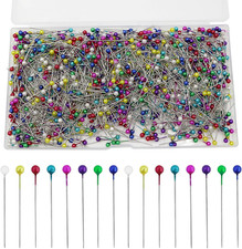 15 Stecknadeln mit Kopf 640 Stück 38 mm Edelstahl Glaskopf Nähen Basteln