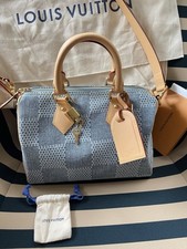 Orig Louis Vuitton Speedy25 Bandouliere Damier Denim 3D Blue neu m.Rechnung Box