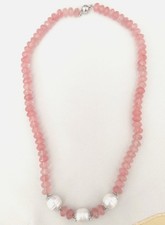 Rosenquarz Halskette  |  46 cm