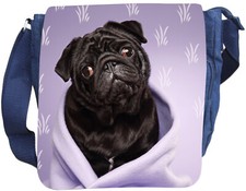 MOPS Möpse - SCHULTERTASCHE Tasche Umhängetasche JEANS Baumwolle - MOP 02