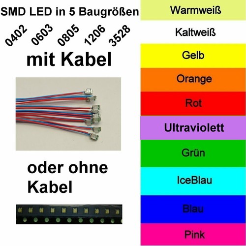 Stück smd led 0402 0603 - 10,