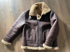 Herren Echtleder, Schaffell, Bomber Jacke, Pilotenjacke, Flieger, WW2, XXL, 3XL