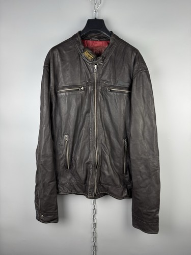 Superdry echtleder bikerjacke - echtleder,