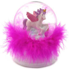 Schneekugel Einhorn Schüttelkugel Deko Glimmerkugel Licht Federn Mädchen LED 