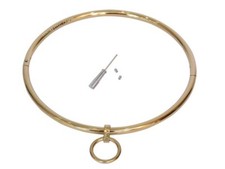 6mm Goldener Damen Rund Edelstahl Halsreif der O abschließbar + O Ring