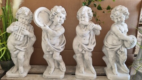 Gartenfigur putte musiker - gartenfigur,, putte,