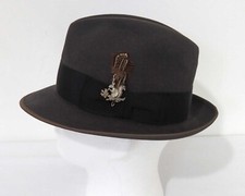 Stetson Herren Samt Hut Grösse 55  Trachten Vintage Fedora ZD438