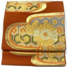 5343# Japanischer Vintage Fukuro Obi Gürtel Kimono Stoff Seide Traditionell