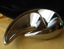 Gilde Handwerk Keramik Silber glänzend Deko Objekt Skulptur Art Schale 26 x 19cm