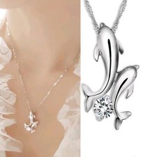 Delphin Delfin Kette Zirkonia