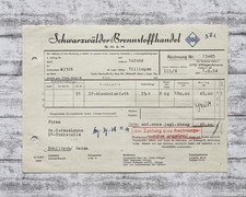 1954 Schwarzwälder Brennstoffhandel Abschmierfett Rechnung Heinzelmann Schiltach