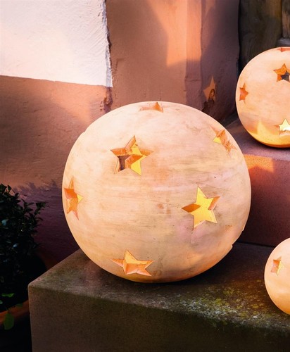 Terracotta deko kugel sterne - terracotta,