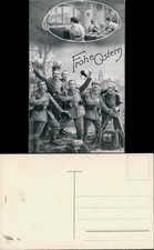 Militär Propaganda Soldaten FROHE OSTERN Osterkarte 1. Weltkrieg 1914