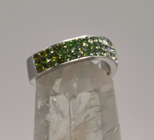 925 Silber Ring mit vielen Schmuck- Steinen, Vintage 80er RG 54/17,2 mm (378)